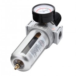 1/2" Mid Flow Air Compressor Regulator & Filter Combo w/ Gauge /Manual Drain 