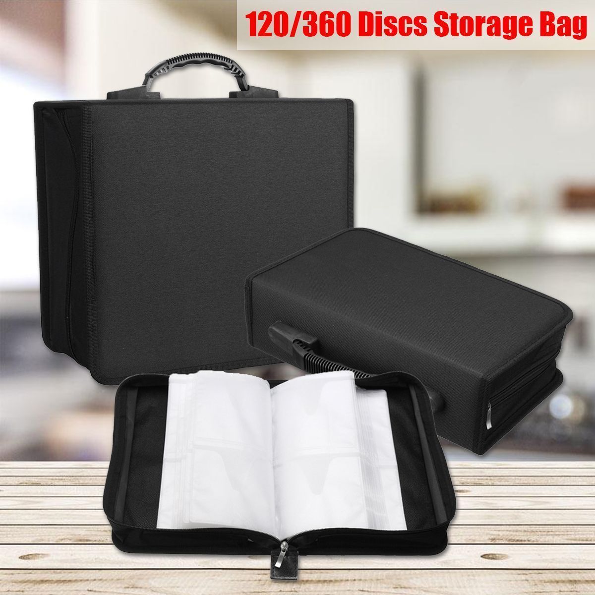 120360-Disc-CD-DVD-Organizer-Holder-Storage-Case-Bag-Album-Media-Video-Oxford-1594359