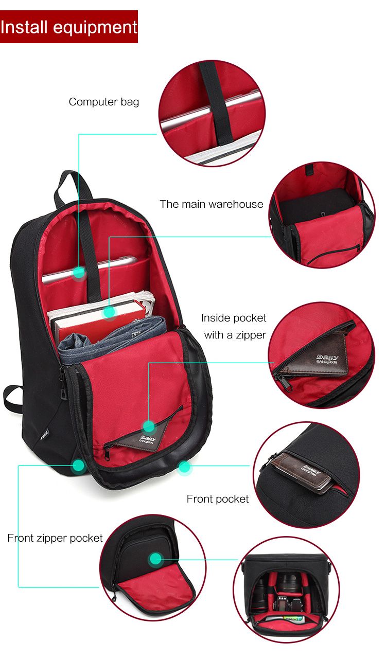 HUWANG-8017-Large-Capacity-2-in-1-DSLR-Camera-Bag-Shoulder-Padded-Waterproof-Backpack-1276176