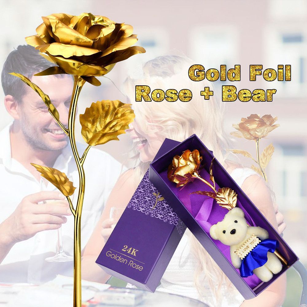 24K-Gold-Foil-Sheets-Artificial-Rose-Flower-Birthday-Thanksgiving-Day-Decoration-Gift-1636560