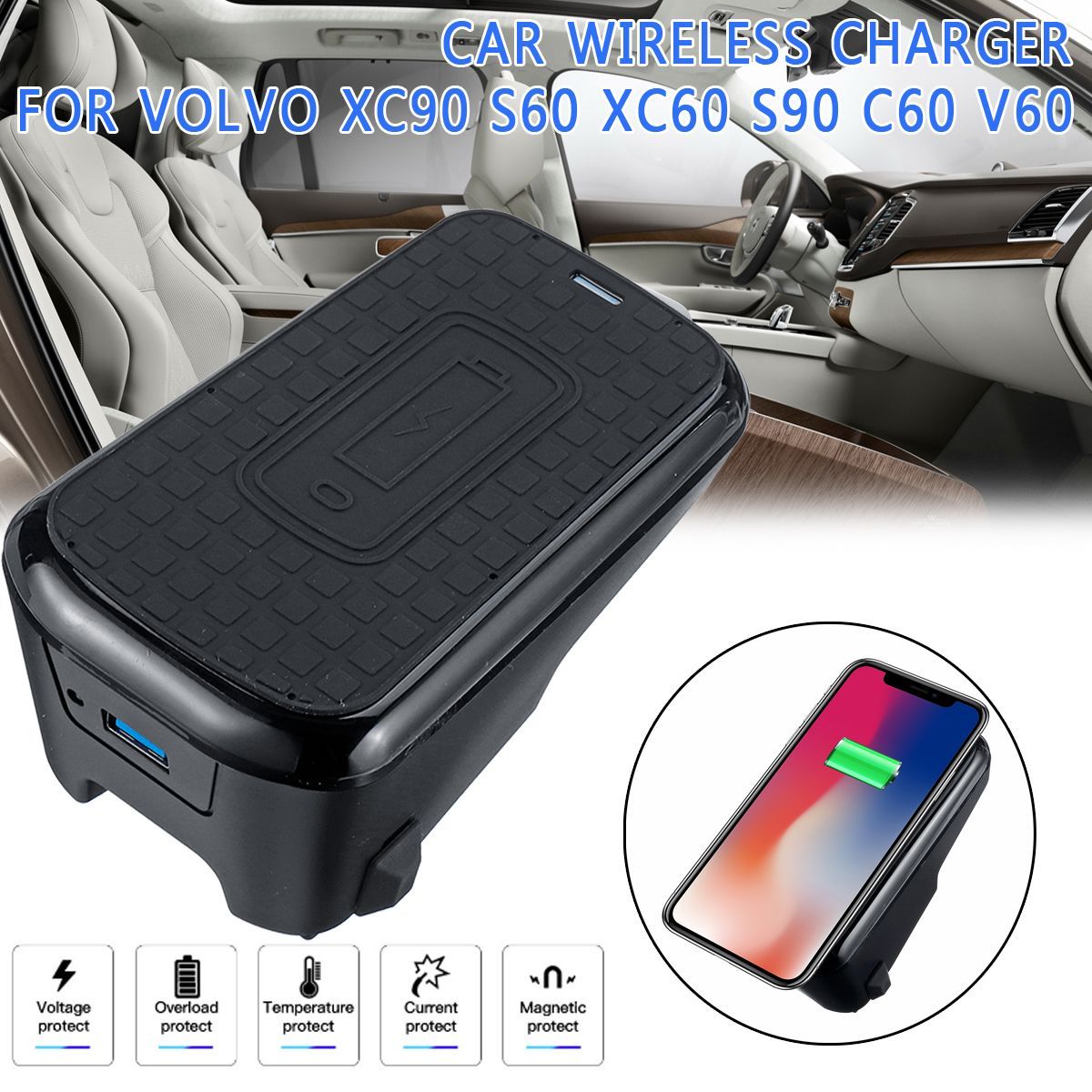 Car-Wireless-Charger-Phone-Mount-Holder-For-Volvo-XC90-S60-XC60-S90-C60-V60-1534310