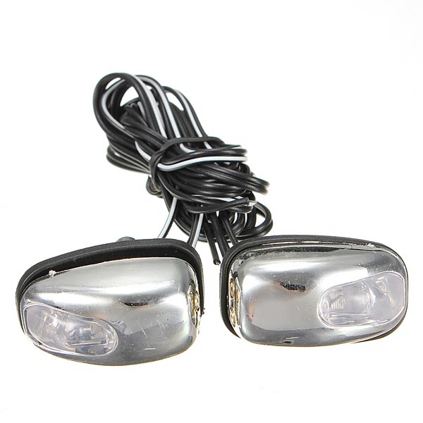 Chrome-LED-Light-Lamp-Wind-Shield-Jet-Spray-Nozzle-Wiper-Washer-Eyes-910593