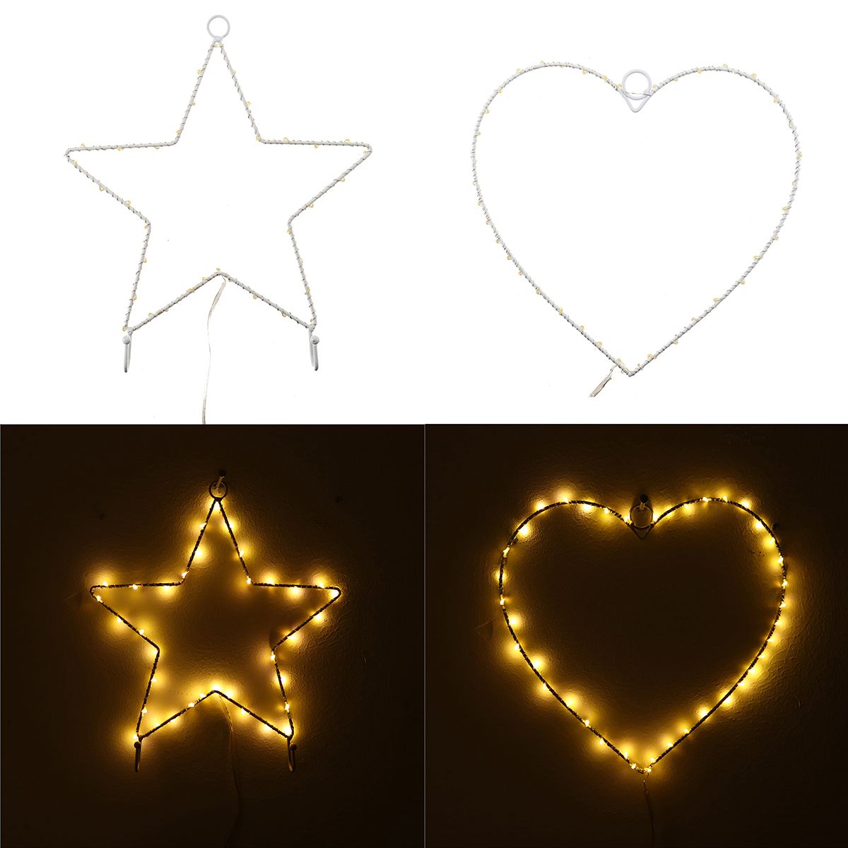 LED-25x25-Shaped-Hanging-Decorations-Lights-Illuminative-Heart-Star-Fairy-Battery-Powered-1635909