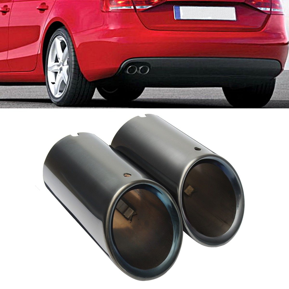 1-Pair-Black-Exhaust-Muffler-Car-Tailpipe-Tips-for-Audi-A4-B8-Q5-18T-20T-New-1063514