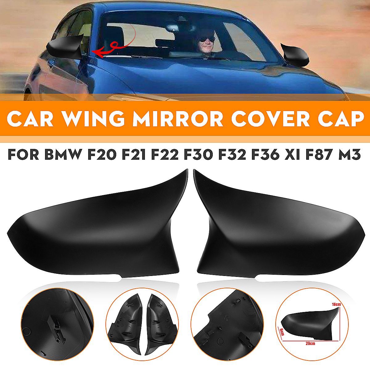 1-Pair-Matte-Black-Car-Rearview-Mirror-Cover-Cap-For-BMW-F20-F21-F22-F30-F32-F36-X1-F87-M3-1754885