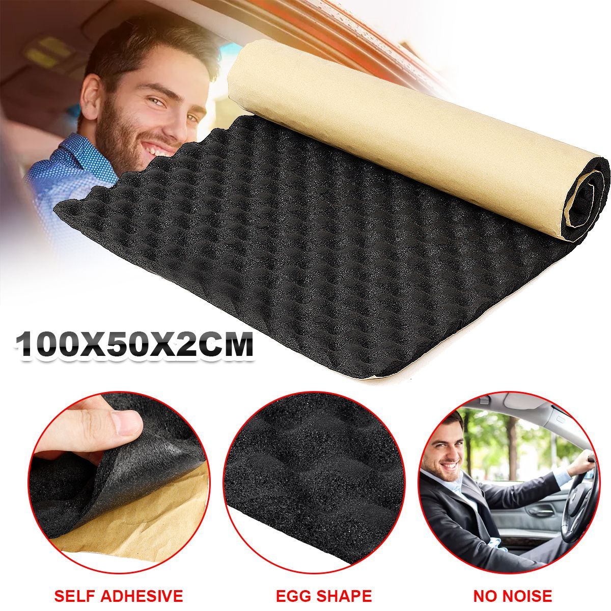 100x50cmx2cm-Car-Sound-Deadener-Noise-Insulation-Cotton-Acoustic-Dampening-Foam-subwoofer-Mat-1568247