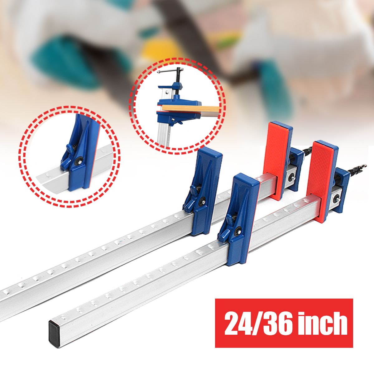 2436-Inch-Aluminum-F-Clamp-Bar-Heavy-Duty-Holder-Grip-Release-Parallel-Adjustable-Woodworking-Tool-1361735