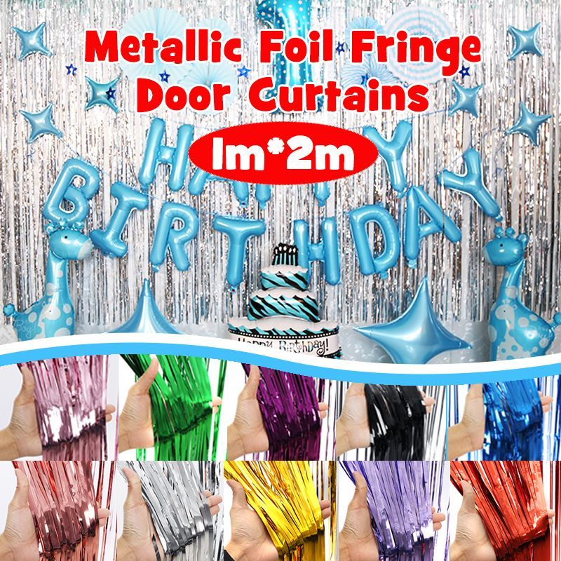 1-x-2M-Metallic-Foil-Fringe-Door-Curtains-PartyChristmasBirthdayWedding-Photo-Booth-Props-Backdrop-D-1537667