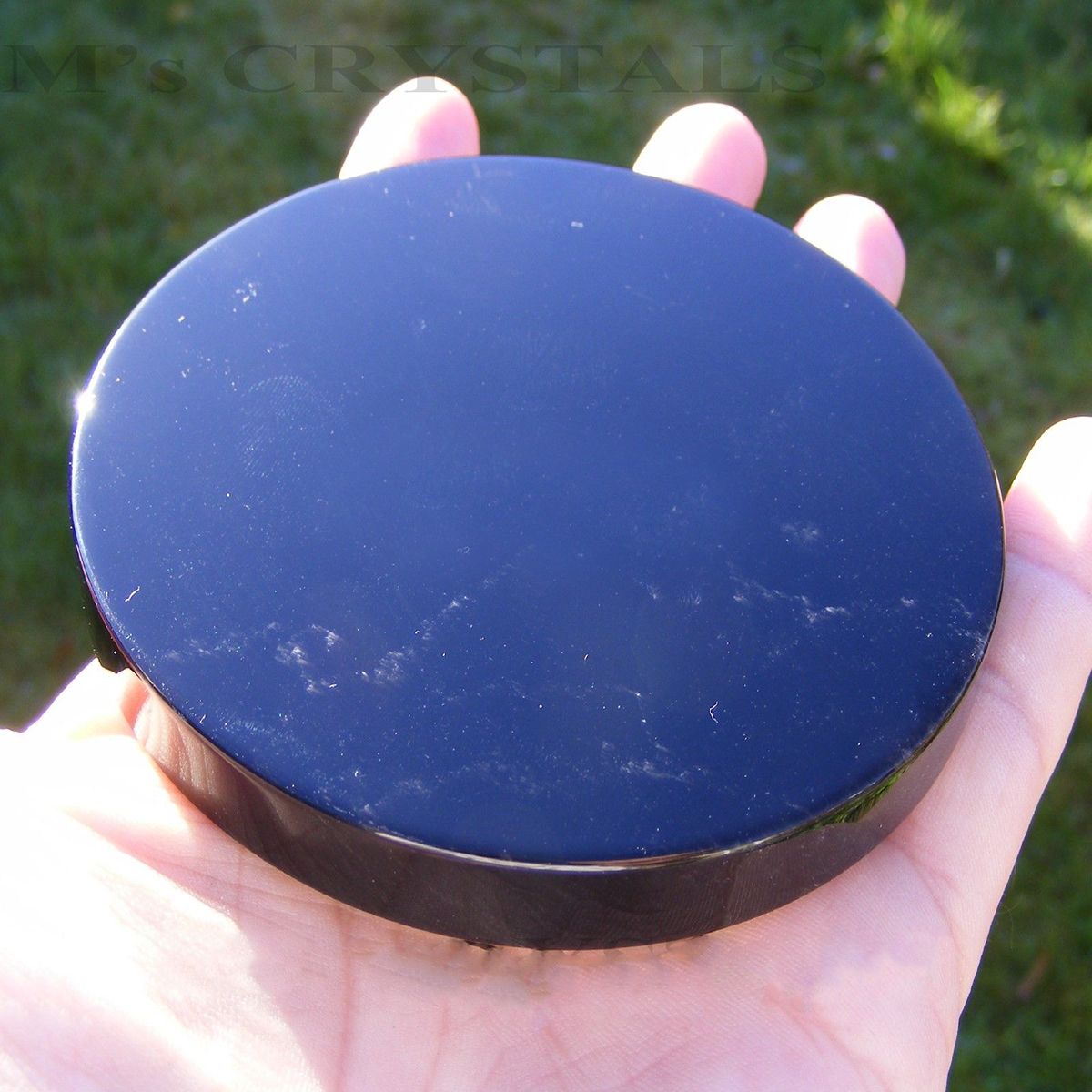 100mm-Black-Obsidian-Scrying-Mirror-Crystal-Crystals-Seconds-Gemstone-Mineral-1455687
