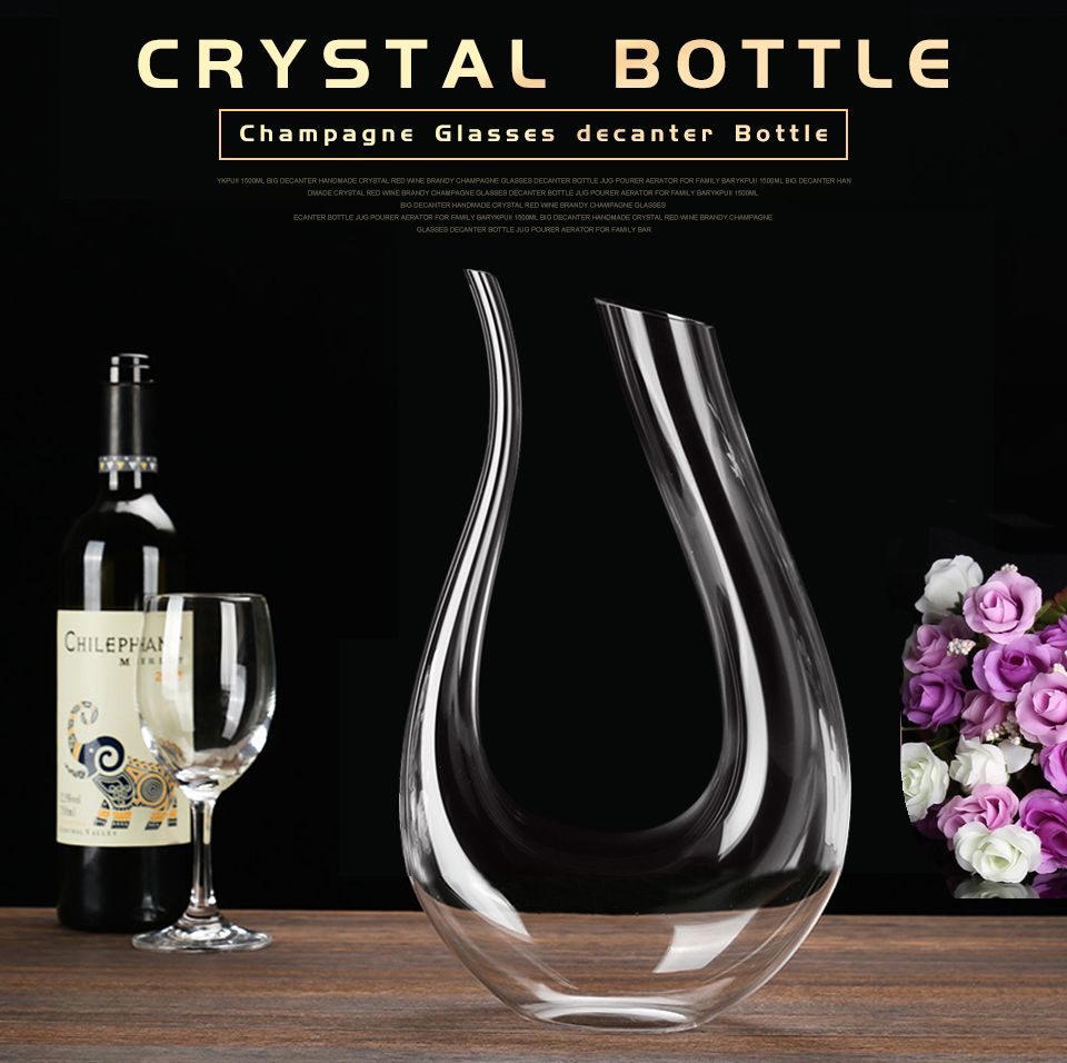 15L-Wine-Champange-Glass-Decanter-U-shaped-Bottle-Jug-Pourer-Aerator-Lead-Free-Crystal-Glass-1136894