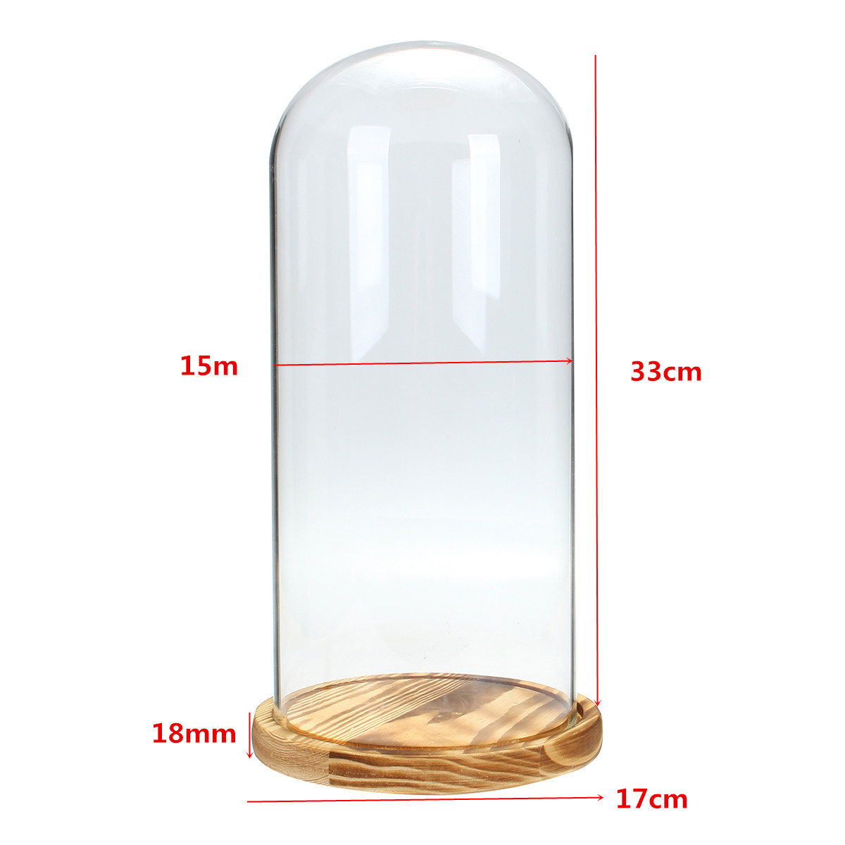 33x15cm-Glass-Dome-Wooden-Base-Cloche-Bell-Jar-Display-Stand-Micro-Landscape-Dried-Flower-DIY-Vase-1360426