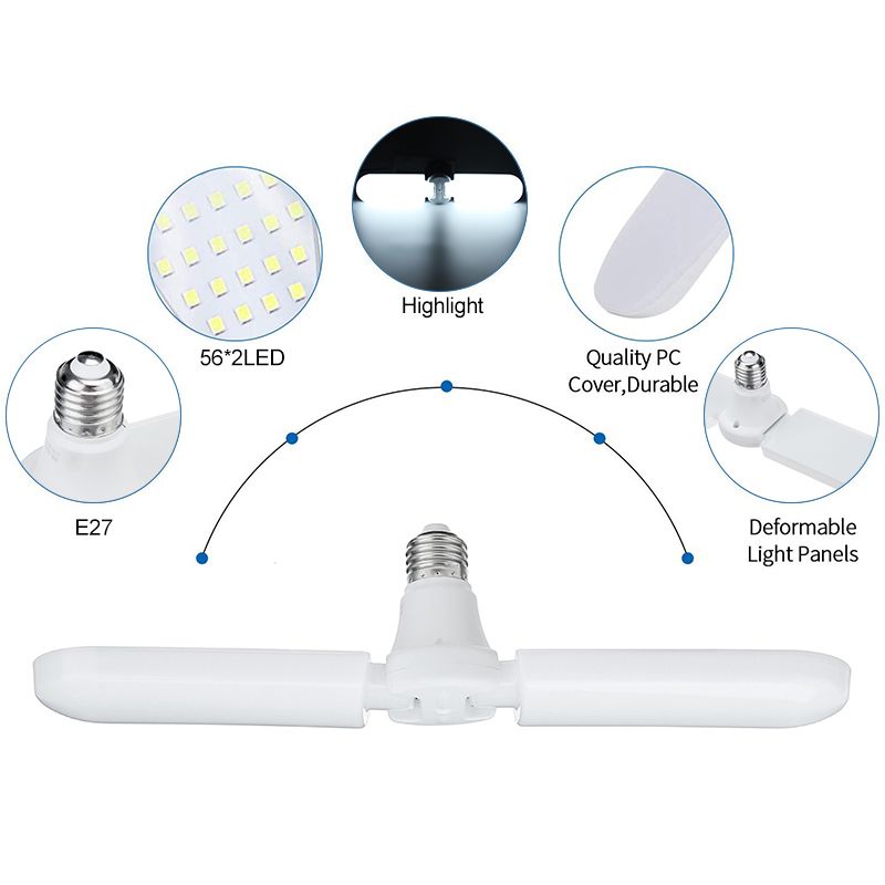 2PCS-E27-562-LED-Garage-Light-Bulb-2-Blades-Foldable-Mining-Warehouse-Ceiling-Fan-Lamp-AC165-265V-1658162