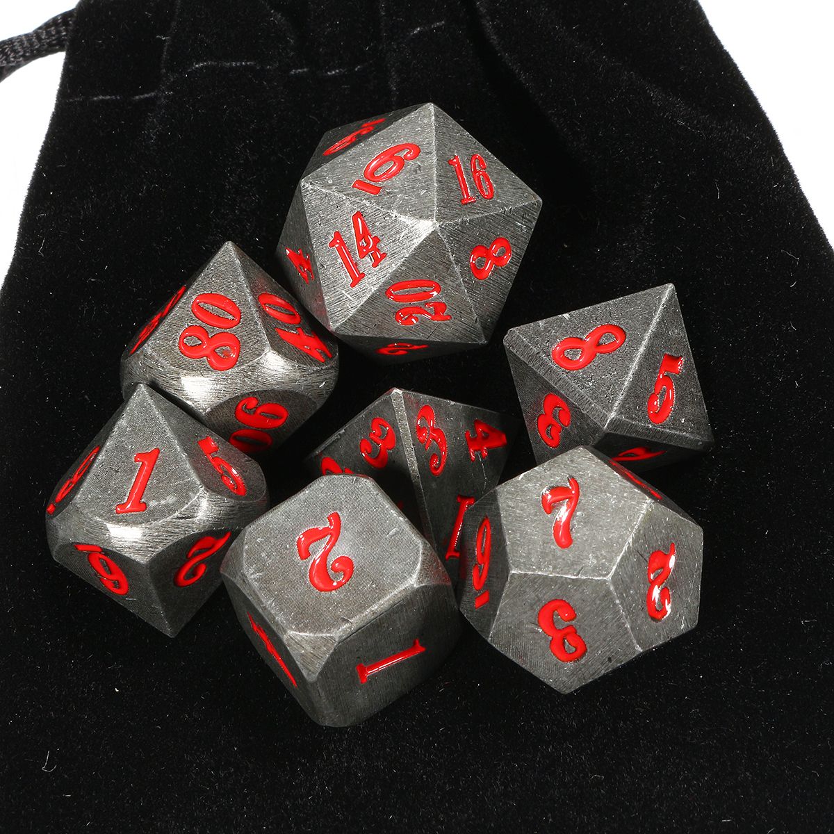 Antique-Metal-7-Pcs-Multisided-Dice-Heavy-Metal-Polyhedral-Dices-Set-w-Bag-1292360