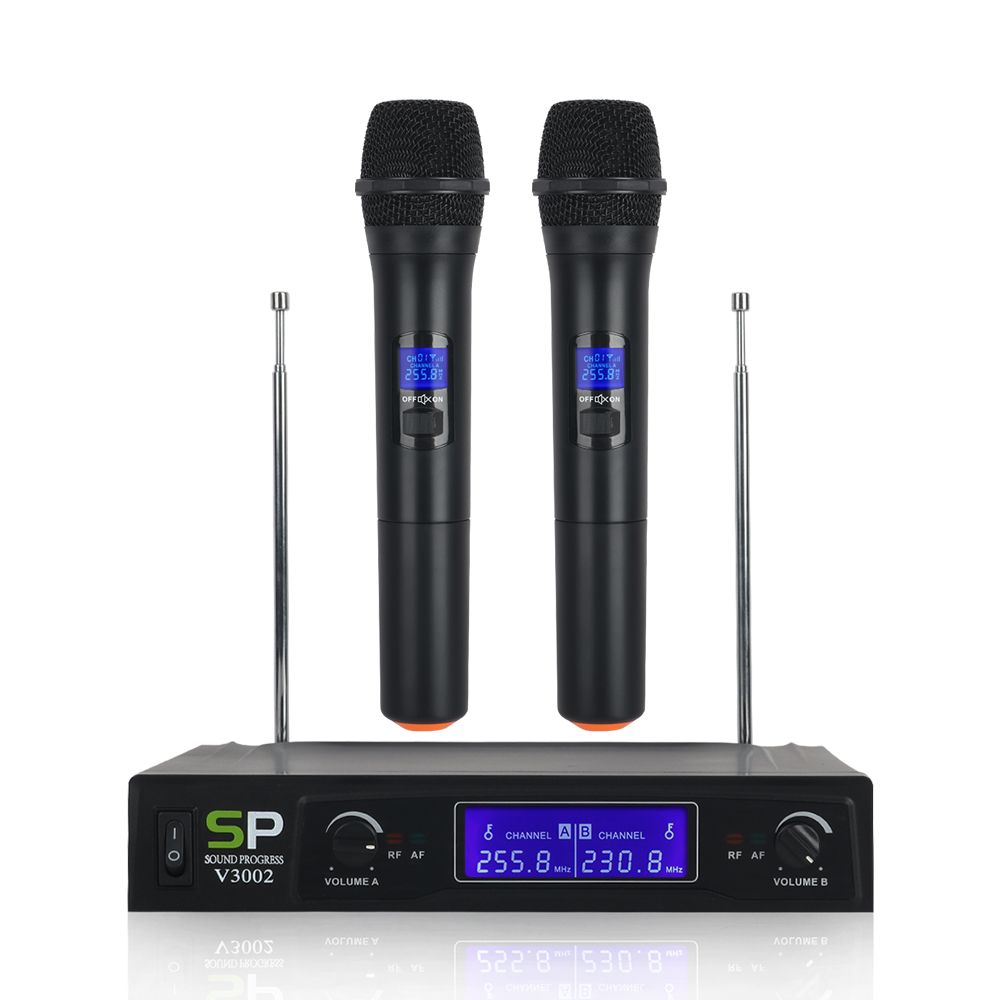 V3002-VHF-Wireless-Microphone-System-2PCS-Handheld-LCD-Mic-with-2-CH-Receiver-1617348