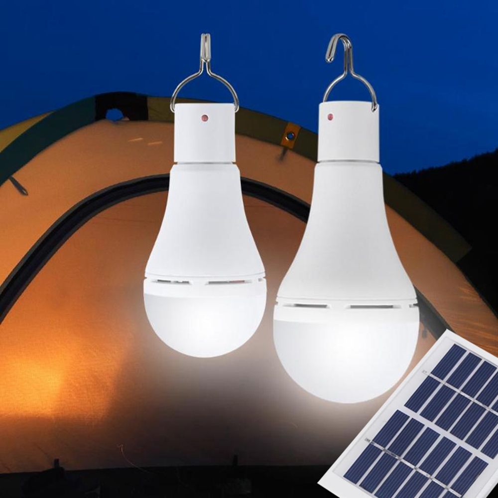 20W Portable Solar Panel LED Bulb Light Outdoor Emergency Camping Tent Lamp USA 