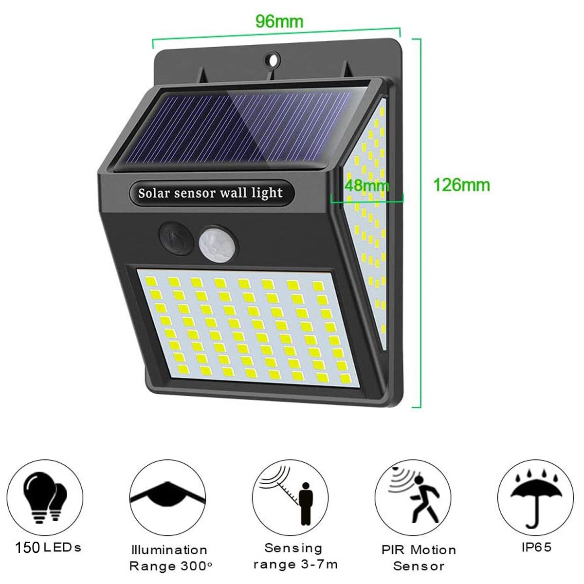 124Pcs-150-LED-Outdoor-Solar-Powered-Light-PIR-Motion-Sensor-Garden-Security-Wall-Lamp-1713458