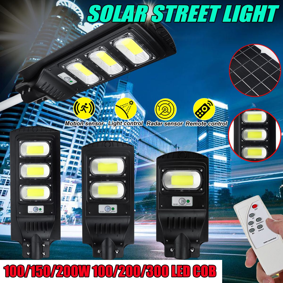100200300COB-Remote-Solar-Wall-Street-Light-PIR-Motion-Outdoor-Garden-Light-1656050