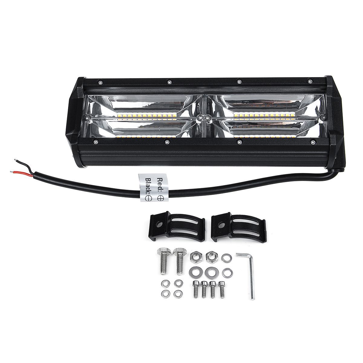 9Inch-144W-48LED-Work-Light-Bar-Strobe-Flash-Lamp-White--Amber-Color-For-Offroad-Trailer-SUV-ATV-1676368