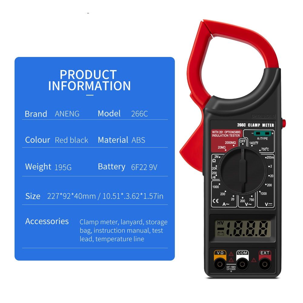 ANENG-266C-Digital-Current-Clamp-Meter-Buzzer-Data-Hold-Non-contact-True-RMS-ACDC-Multimeter-Profess-1764461