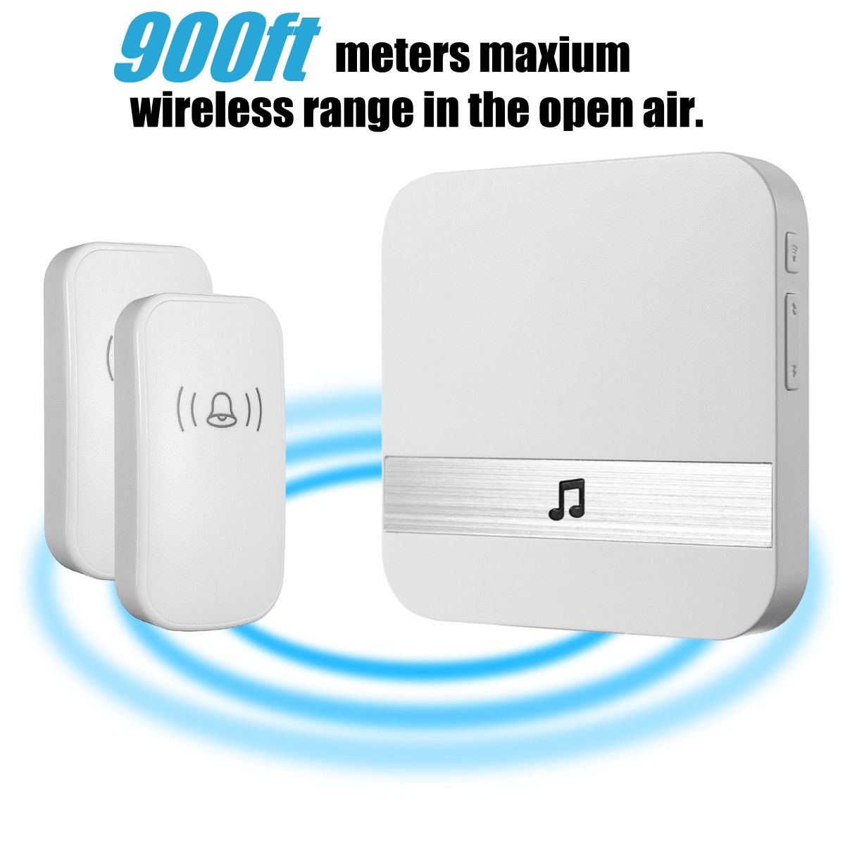 300M-Waterproof-LED-Wireless-Doorbell-52-Songs-Chime-Door-Bell-SOS-EUUSUK-Plug-1347132