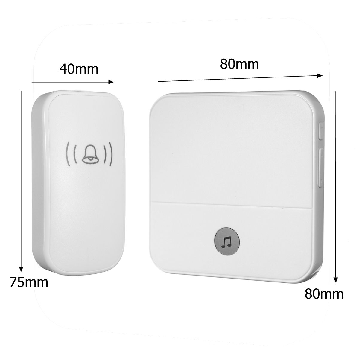 300M-Waterproof-LED-Wireless-Doorbell-52-Songs-Chime-Door-Bell-SOS-EUUSUK-Plug-2Pcs-Receiver--1Pce-D-1347169