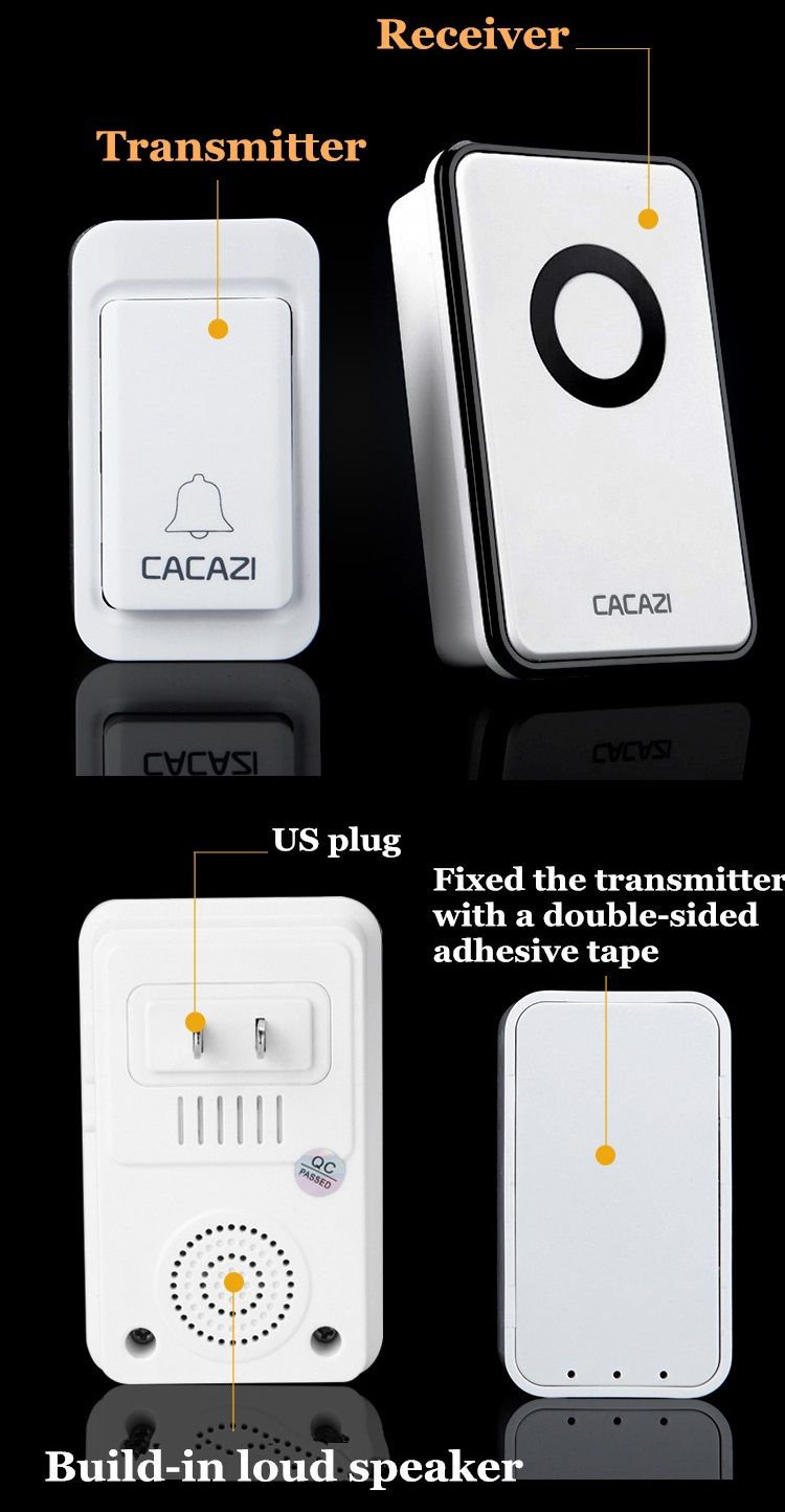 CACAZI-38-Tunes-Wireless-Cordless-Waterproof-Doorbell-Remote-Control-Door-Bell-Chime-No-Need-Battery-1241037