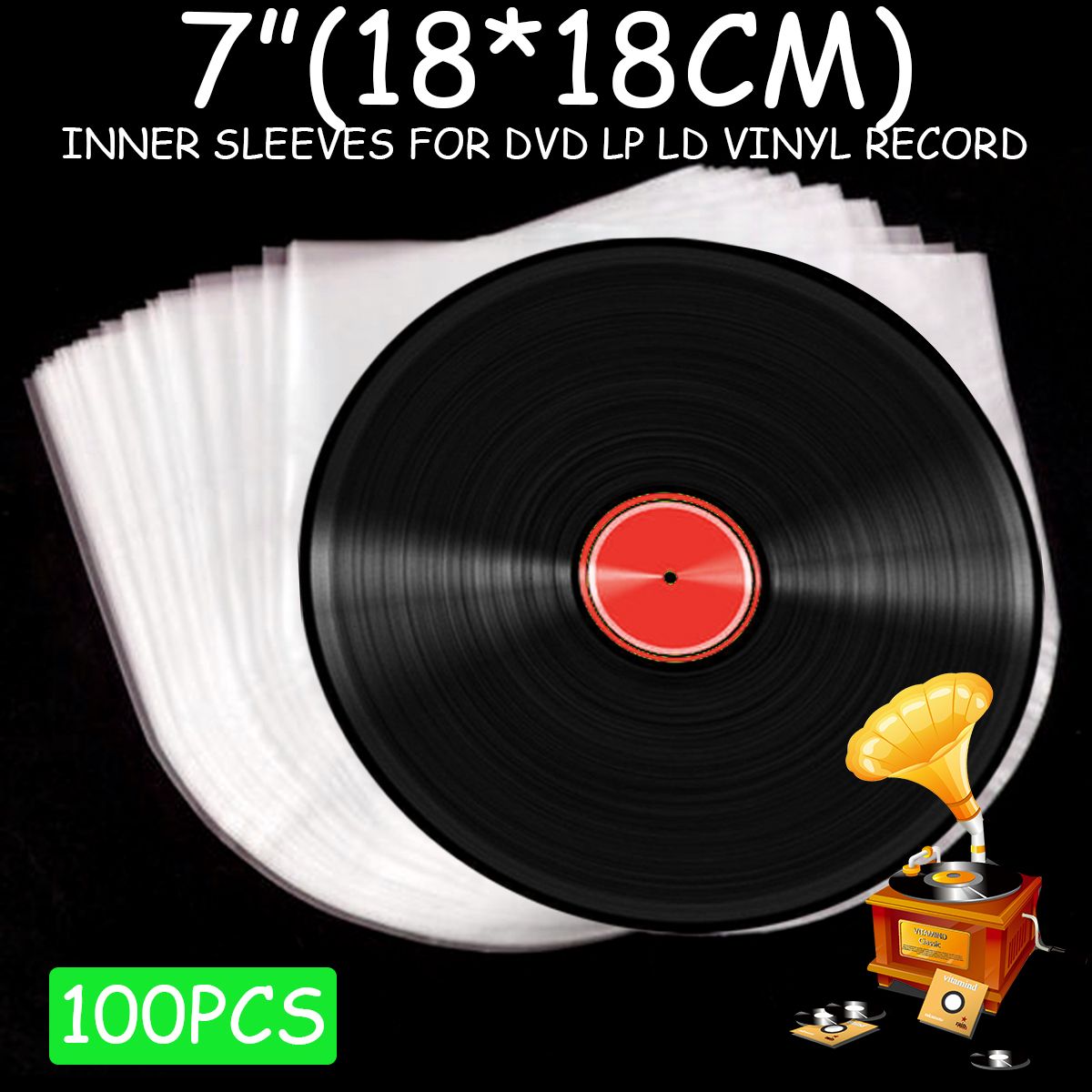 7-100Pcs-Vinyl-Record-Antistatic-Clear-Plastic-Cover-Inner-Sleeves-LP-LD-Bag-1496402