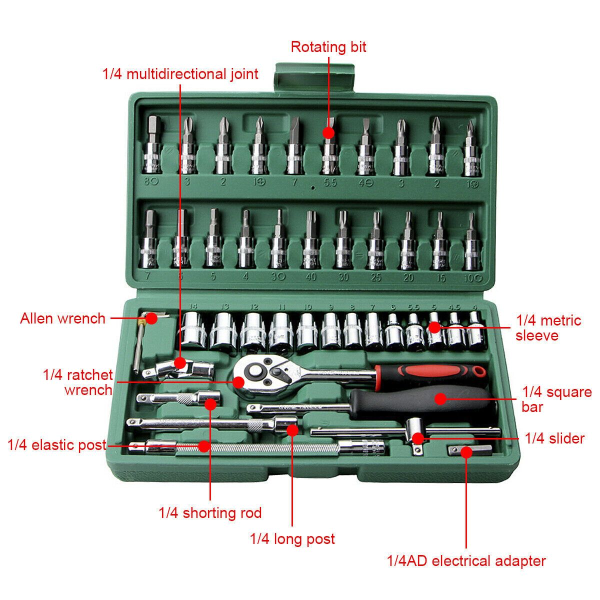 46PCSSET-Car-Repair-Tools-Kit-14quot-Wrench-Torx-Ratchet-Driver-Screwdrivers-1693462
