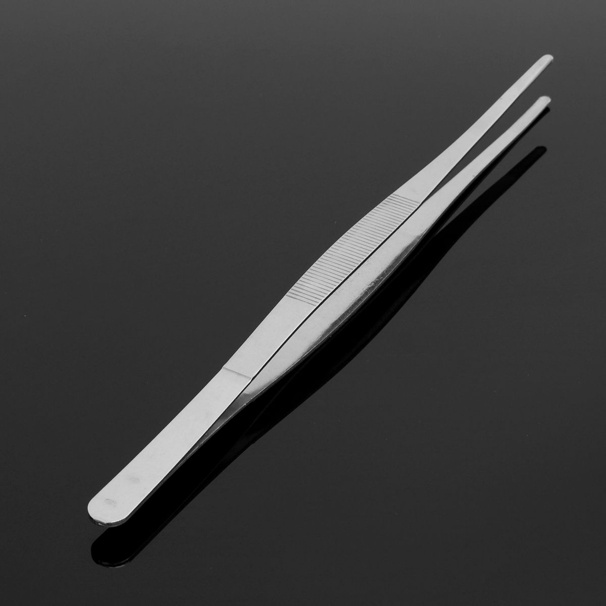 30cm-Stainless-Steel-Silver-Long-Tongs-Straight-Tweezers-Tool-1110841