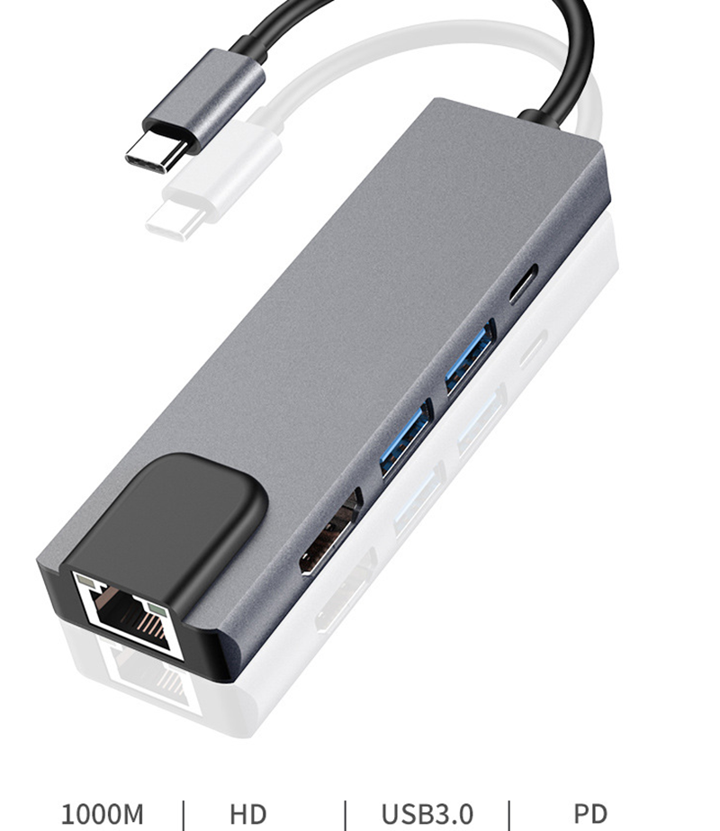 HOWEI-HW-TC21-Type-C-to-HD-5-in-1-USB-Hub-5Gbps-USB30-USB-C-PD-Charging-HD-4K-Display-with-1000Mbps--1589272