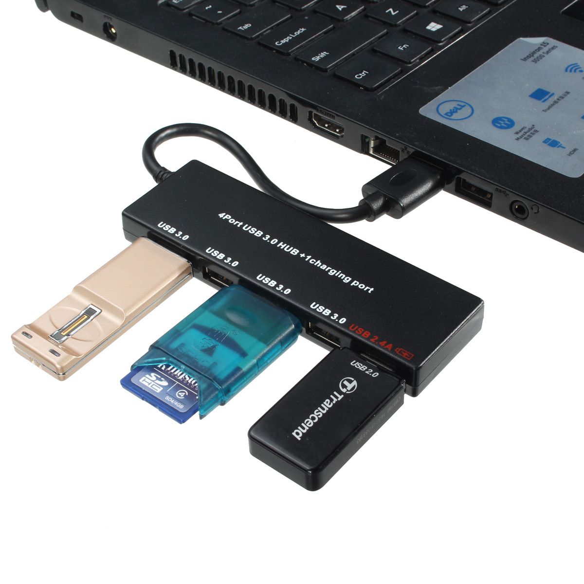 Ultra-Thin-4-USB30-Ports-Hub-with-a-24A-USB-Fast-Charging-Port-1124521