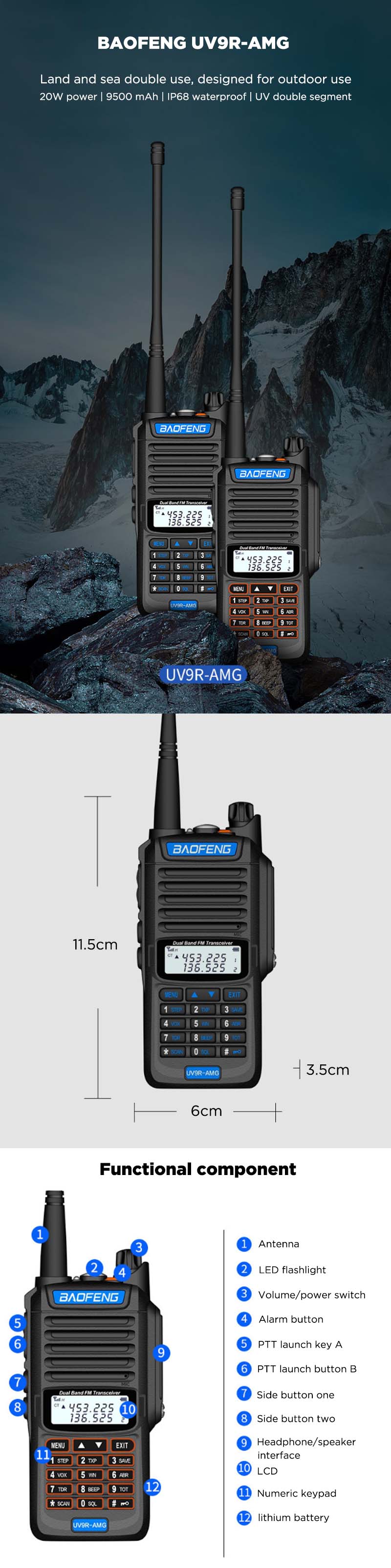 2-PCS-BAOFENG-UV9R-AMG-15W-IP68-Waterproof-UV-Dual-Band-Two-Way-Handheld-Radio-Walkie-Talkie-400-470-1744398